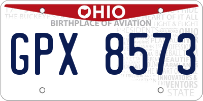 OH license plate GPX8573