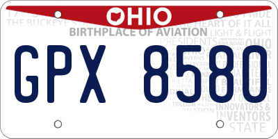 OH license plate GPX8580
