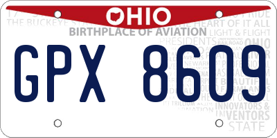 OH license plate GPX8609