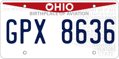 OH license plate GPX8636