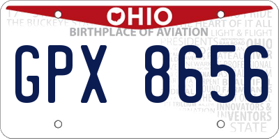 OH license plate GPX8656