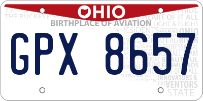 OH license plate GPX8657