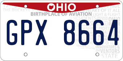 OH license plate GPX8664
