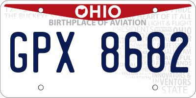 OH license plate GPX8682