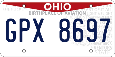 OH license plate GPX8697