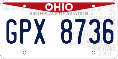OH license plate GPX8736