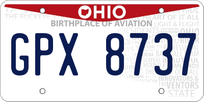 OH license plate GPX8737