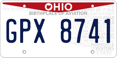 OH license plate GPX8741