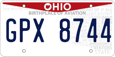 OH license plate GPX8744