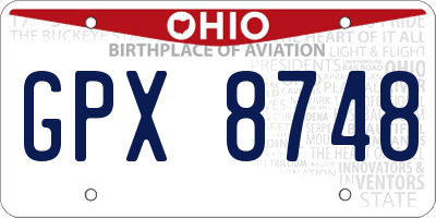 OH license plate GPX8748
