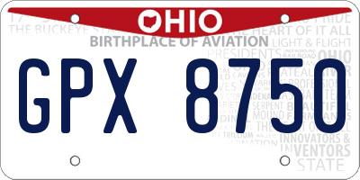 OH license plate GPX8750