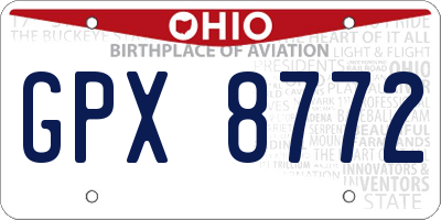 OH license plate GPX8772