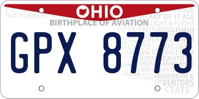 OH license plate GPX8773