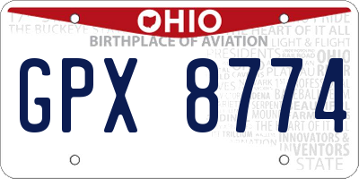 OH license plate GPX8774