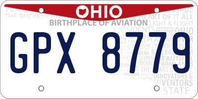 OH license plate GPX8779