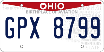 OH license plate GPX8799