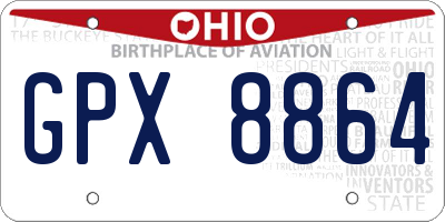 OH license plate GPX8864