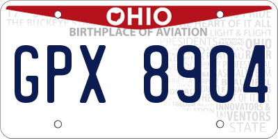 OH license plate GPX8904