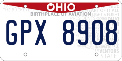 OH license plate GPX8908