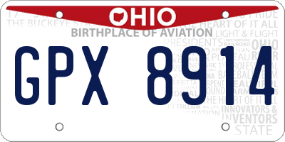 OH license plate GPX8914