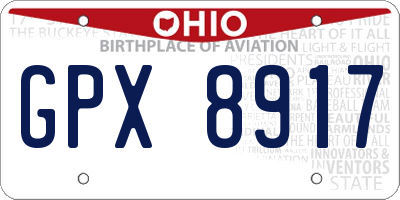 OH license plate GPX8917