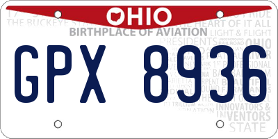 OH license plate GPX8936