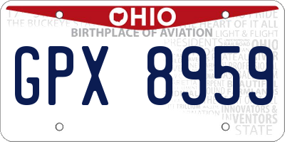 OH license plate GPX8959