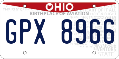 OH license plate GPX8966