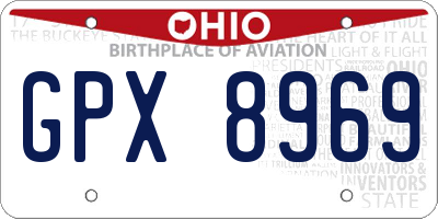 OH license plate GPX8969