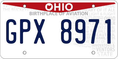 OH license plate GPX8971