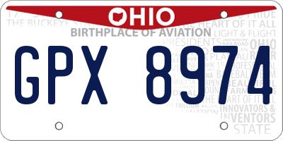 OH license plate GPX8974