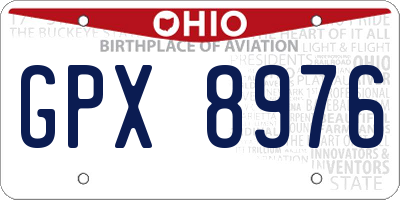 OH license plate GPX8976