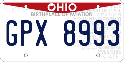 OH license plate GPX8993