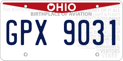 OH license plate GPX9031