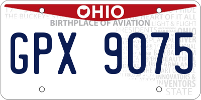 OH license plate GPX9075