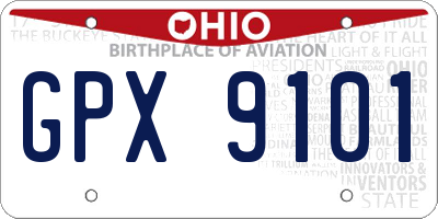 OH license plate GPX9101