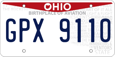 OH license plate GPX9110