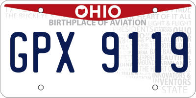 OH license plate GPX9119