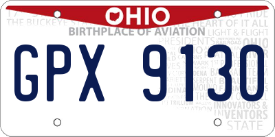 OH license plate GPX9130