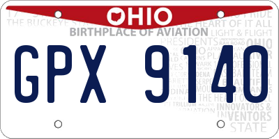 OH license plate GPX9140