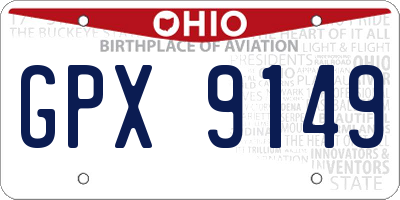 OH license plate GPX9149