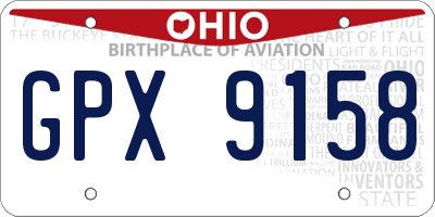 OH license plate GPX9158