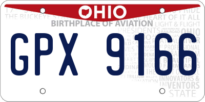 OH license plate GPX9166