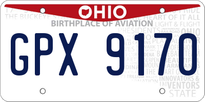 OH license plate GPX9170