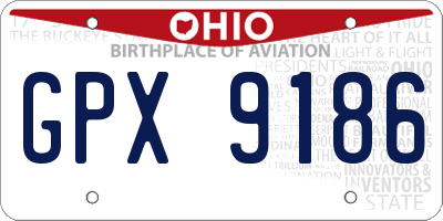 OH license plate GPX9186