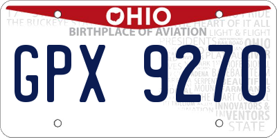 OH license plate GPX9270
