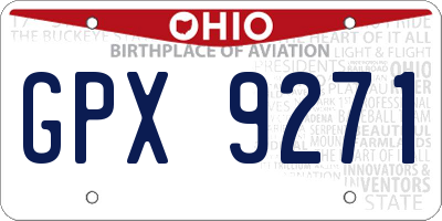 OH license plate GPX9271