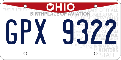 OH license plate GPX9322
