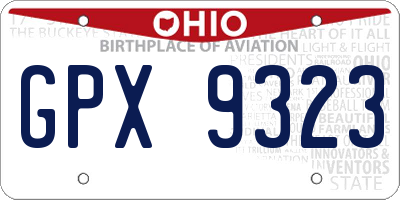 OH license plate GPX9323