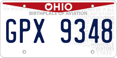 OH license plate GPX9348